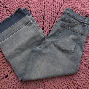 Oat brand high waisted wide leg ankle jeans